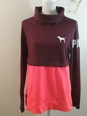 PINK Ultimate Color Block Funnel Neck